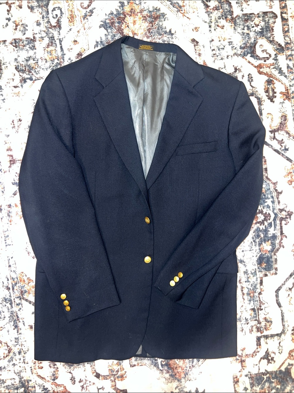 Stafford Navy Blazer with Gold Buttons